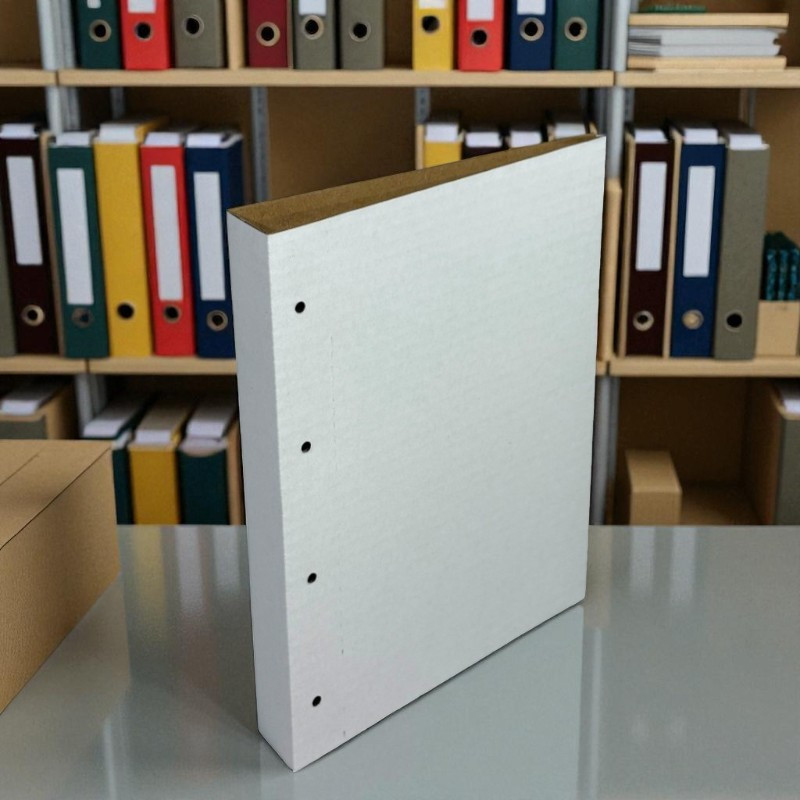 Coperta arhivare documente, pentru prindere alonje, cotor 4 cm, 22 x 31 cm, carton kraft, alb - imagine 11